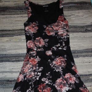 Floral Print Lace Skater Dress